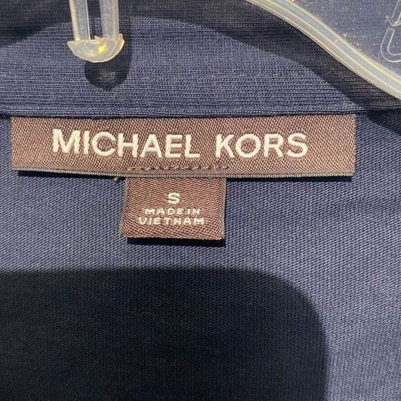 Michael Kors Men's Three Button Placket Cotton Navy Polo Shirt Small - Picture 7 of 10